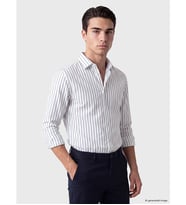 LCW BUSINESS Lacivert Slim Fit Çizgili Erkek Gömlek