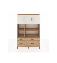 Hyperion Dolap 8 Raflı 4 Çekmeceli 3 Kapaklı 132x44x195 Çam-Aytaşı/Çam