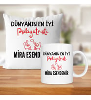 Dünyanın En İyi Psikiyatristi Baskılı Kişiye Özel Kupa Bardak Ve Saten Yastık