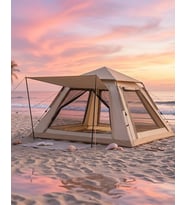 Büyük Aile Kamp Çadırı 240x240x160 cm Gölgelikli 6 Kişilik Outdoor Çadır
