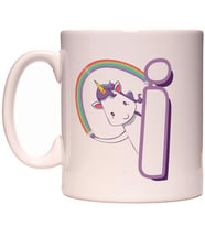 I Harfi Unicorn Boynuzlu At Tasarım Renkli Harfli Kupa Bardak