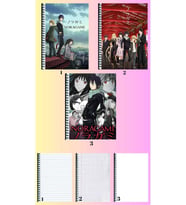 noragami aragato 3 adet defter A4 büyük boy 72 sayfa çizgili_kareli_çizgisiz defter seti