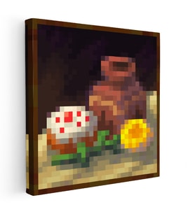 Kanvas Tablo Baroque Piksel Minecraft Tablosu Ev Ofis Salon Duvar Dekoru