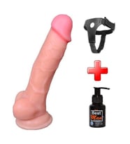 OdinsShop 17 cm Belden Bağlamalı Yeni Nesil Realistik Penis + Kemer + Kayganlaştırıcı