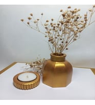Dekoratif Minimal Vazo, Ev ve Ofis Hediyelik Aksesuar, Çiçeklik Antiquity Gold