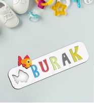 BK Toys Çocuklara Özel İsimli Figürlü Ahşap Eğitici Yapboz Puzzle-24