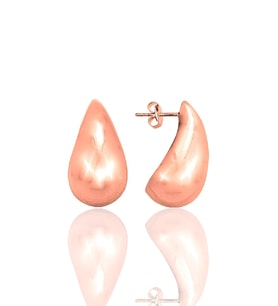 Gümüş Rose Bottega İtalyan Gözyaşı Damla Küpe SGTL12415ROSE