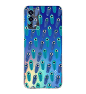 PrintiFy Oppo A55 4G ile Uyumlu Nazar Boncuğu 4 Baskılı Kamera Korumalı Şeffaf Silikon Kılıf