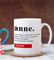 Kişiye Özel Anne Tasarımlı Beyaz Kupa Bardak