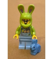 Orjinal Lego Minifigür Easter Egg Hunt Fan with Blue Rabbit (Çok Renkli)
