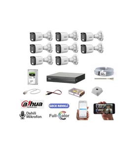 Dahua 8 Lİ RENKLİ FULL SET (Beyaz)