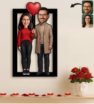 BK Gift Kişiye Özel Sevgili Karikatürlü 3D Ahşap Tablo -18, Fotoğraftan Karikatür, Sevgililer Günü Hediyesi, Ev Hediyesi