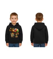 Unisex Brainrot Baskılı Çocuk Swaetshirt Kapüşonlu 3 İplik Şardonlu (Siyah)