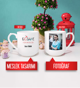 Eczane Teknikerine Hediye Eczane Teknikeri Kupa Bardak Oval Fotoğraflı