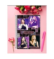 Black Pink Defter 1 Adet Özel Tasarım A4 Boyutu Telli Çizgisiz Defter 21*29 Cm