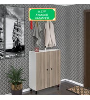 Kenzlife ayakkabılık galoş6 crdbyz 53*080*32 kapaklı 6 raflı 24 çift ayakkabı kapasitesi (Beyaz)