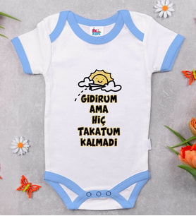 BK Kids Takatum Kalmadi Tasarımlı Mavi Bebek Body Zıbın-1