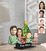 Kişiye Özel 2 Boyutlu Aile  Ahşap Biblo-30