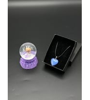 Frozen temalı ışıklı kar küresi mini boy ve doğaltaş kolye Anneler Günü,doğum Günü,Sevgililer Günü