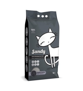 Sandy Aktiv Karbonlu Tozsuz Topaklanan Sodyum Bentonit Gri Kedi Kumu 10kg