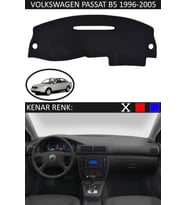 Volkswagen Passat B5 1995-2005 Için Uygun Torpido Koruma Halısı Siyah Kenar Renk Siyah