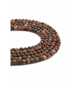 Leopar Jasper Doğal Taş Mat Küre Kesim 4mm Dizi [AA]