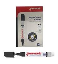 Penmark Beyaz Yazı Tahtası Kalemi Siyah Renk (12 Adet)