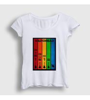 Presmono Kadın Beyaz Rainbow Radiohead T-Shirt 104481tt