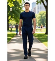 Erkek Moda Baggy Fit Boru Paça Pantolon Düz Desen Günlük Kombinler Kullanım