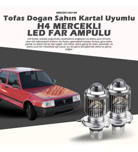 Tofaş Dogan Şahin Kartal Uyumlu Mercek Led Xenon Çift Renk Şimşek Etkili