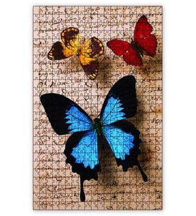 Cakapuzzle Mektup Zeminde Kelebek Puzzle Yapboz MDF (Ahşap) (120 Parça)