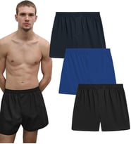 YohannesClub Poplin Boxer Erkek, (Tekli, 2'li, 3'lü ve 5'li Seçenekli) % 100 Pamuklu POPLİN Kumaş Boxer (Model 3)