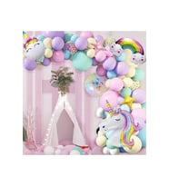 Çıtıpıtıstore Gökkuşağı Konsepti Unicorn Temalı Makaron Balon Doğum Günü Parti Kutlama Seti