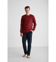 U.S Polo Assn 18713 Erkek Bordo Yuvarlak Yaka Pijama Takımı