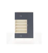 Arges Dolap 11 Raflı 5 Kapaklı 132x30x195 Aytaşı-Antrasit/Aytaşı