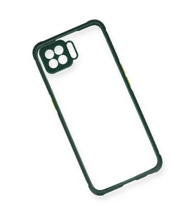 Newface Oppo Reno 4 Lite Kılıf Miami Şeffaf Silikon - Koyu Yeşil