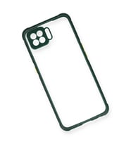 Newface Oppo Reno 4 Lite Kılıf Miami Şeffaf Silikon - Koyu Yeşil