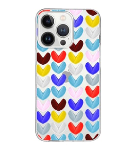 PrintiFy Apple  iPhone 13 Pro ile Uyumlu 1mm Slim Fit Water Color 1 Baskılı Şeffaf  Kılıf