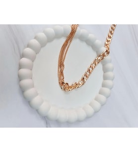 Vıp Serisi Çelik Tasarım Rose Kolye 50 cm