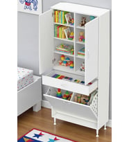 Eliusta Reli Dolap Beyaz Çok Kullanımlı 70 cm Eninde Banyo Dolabı 70x171x32,5 cm 2 Kapak 6 Raf Dolap