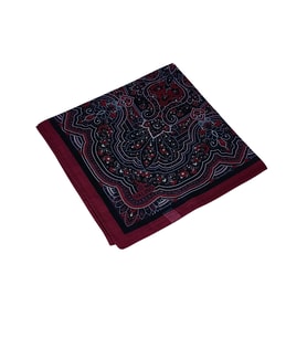 Mısırlı Eşarpları Büyük Boy Etnik Desenli Eşarp 120x120 cm (Bordo)