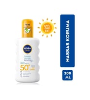 Nivea SUN Yüksek Güneş Koruyucu Sprey 200ml, Hassas Ciltler İçin Yatıştırıcı, UVA Koruması, Anında Koruma