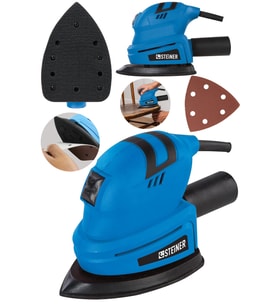 Steiner Alman 1200 Watt Professional Elektrikli Titreşimli Üçgen Zımpara Makinesi Kenar Köşe Avuç Zımpara