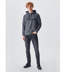 LTB SABIFA Erkek Kapüşonlu Logolu Antrasit Sweatshirt
