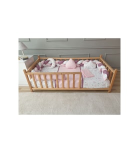 Montessori Bebek Uyku Seti - %100 Pamuklu Kumaş (Pembe)