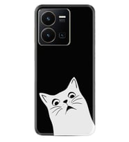 Vivo Y35 Kılıf Resimli Desenli Silikon Platinium Series Şaşkın Kedi 1900