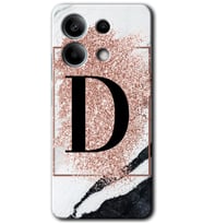 Poco X6 Kılıf HD Desen Baskılı Kılıf - Pembe Mermer Desenli D Harfi