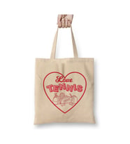 Love Tennis Tenis Raket Beyaz Bez Çanta Uzun Saplı Alışveriş Çantası Plaj Çantası