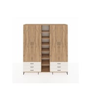 Hyperion Dolap 13 Raflı 6 Çekmeceli 2 Askılı 220x44x243 Çam-Çam/Aytaşı