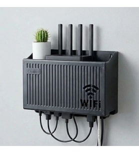 Duvar Tipi Wi-Fi Modem Saklama Kutusu(Siyah) – Kablo Düzenleyici Router Raf Organizer